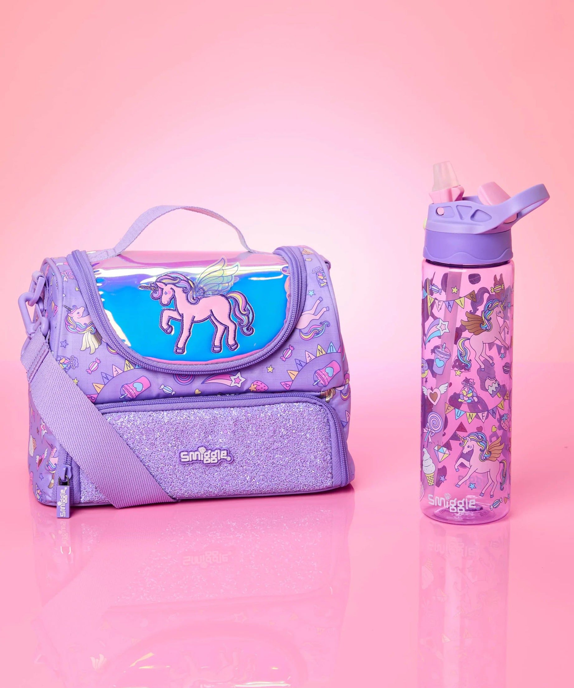 Smiggle - Fun Fair BPAsız 650ML Pipetli Suluk-Dinossi