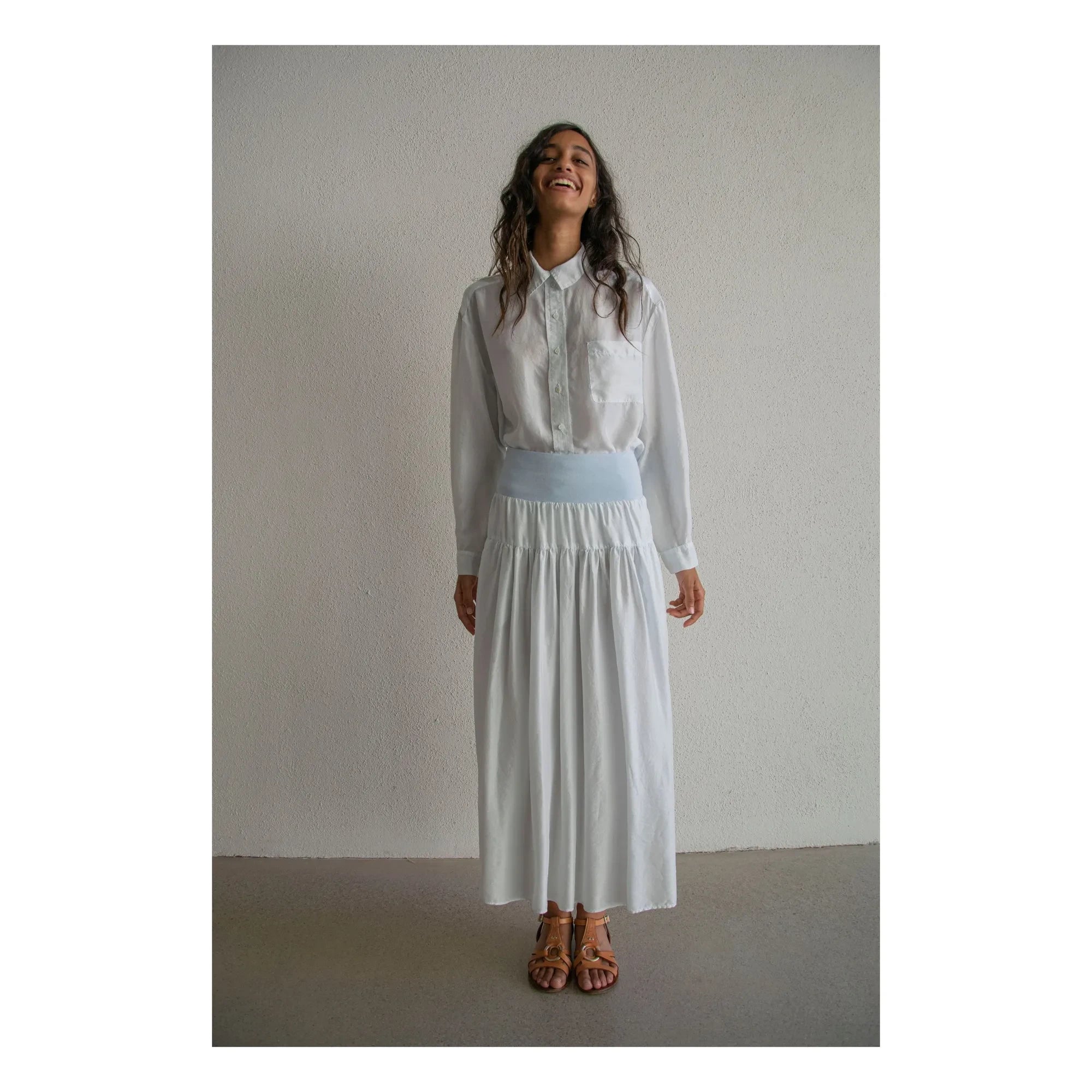 THEAVANT - Charlotte silk skirt | Light Blue