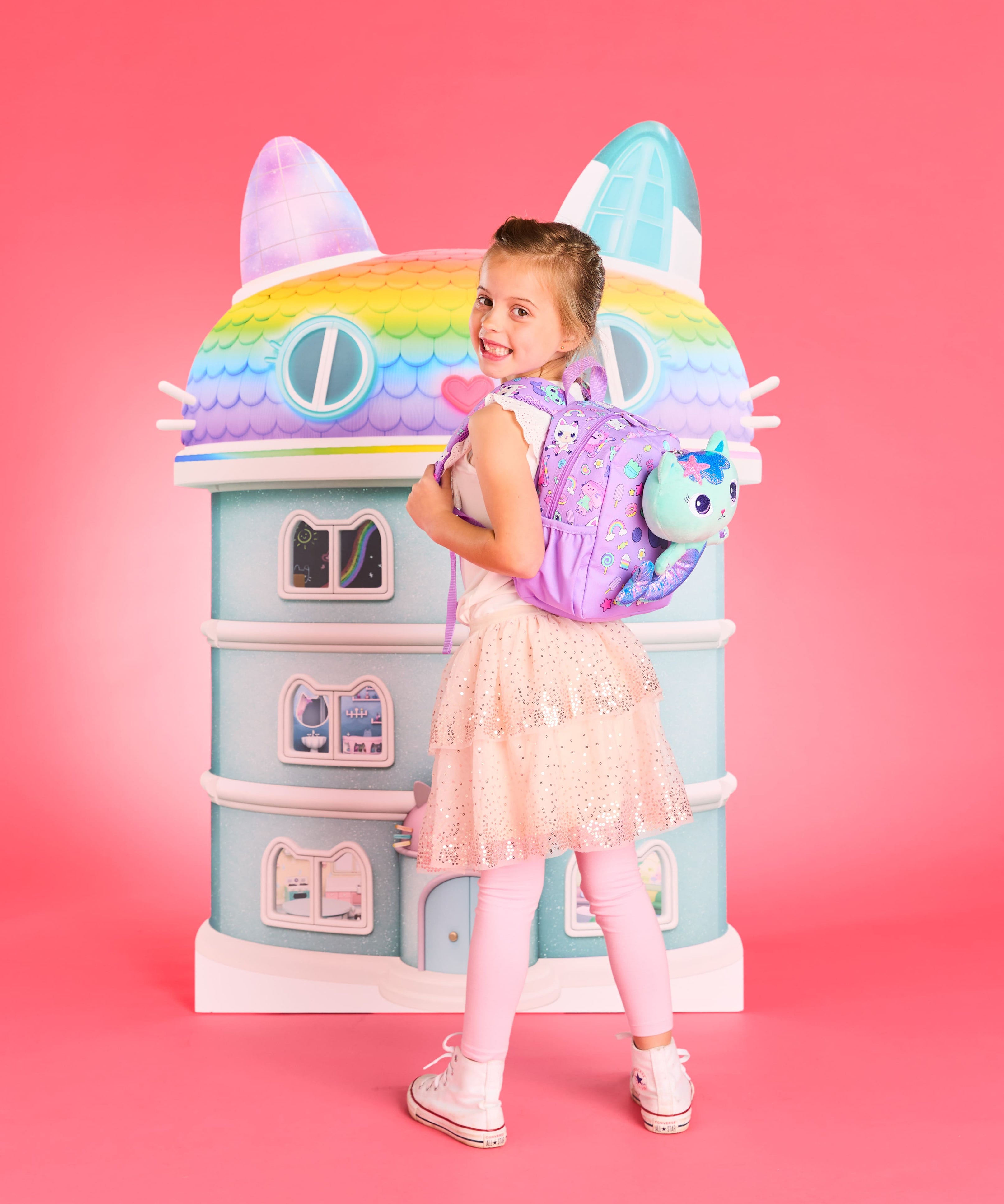 Smiggle - Gabbys Dollhouse Kreş Çıkarabilir Oyuncaklı Sırt Çantası-Dinossi