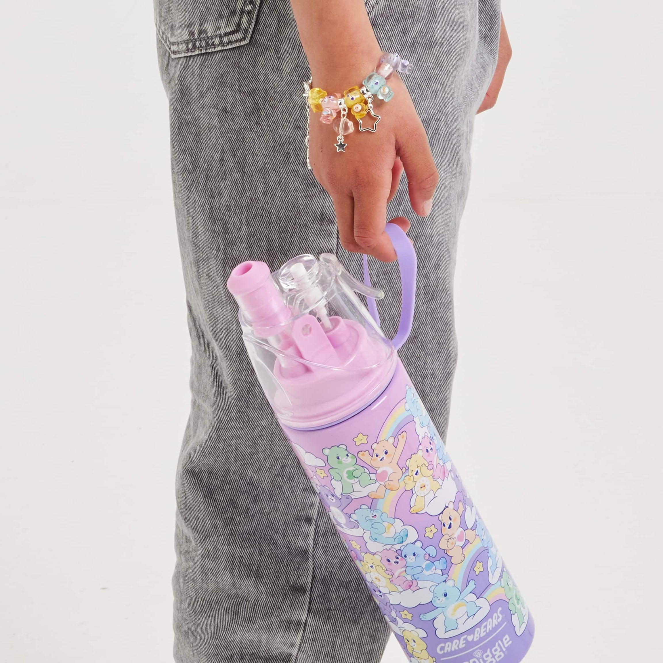 Smiggle - Care Bears Water Spray 500ML Steel Bottle