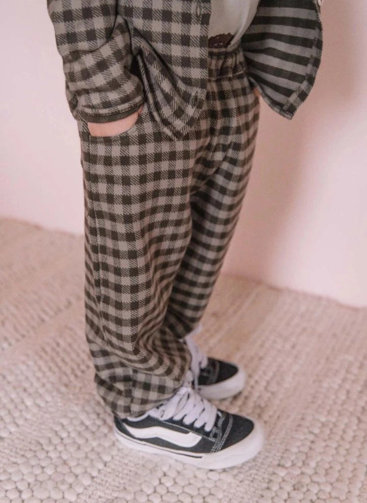 Studio Bohème - Carrott Vichy Organic Cotton Trousers | Gray
