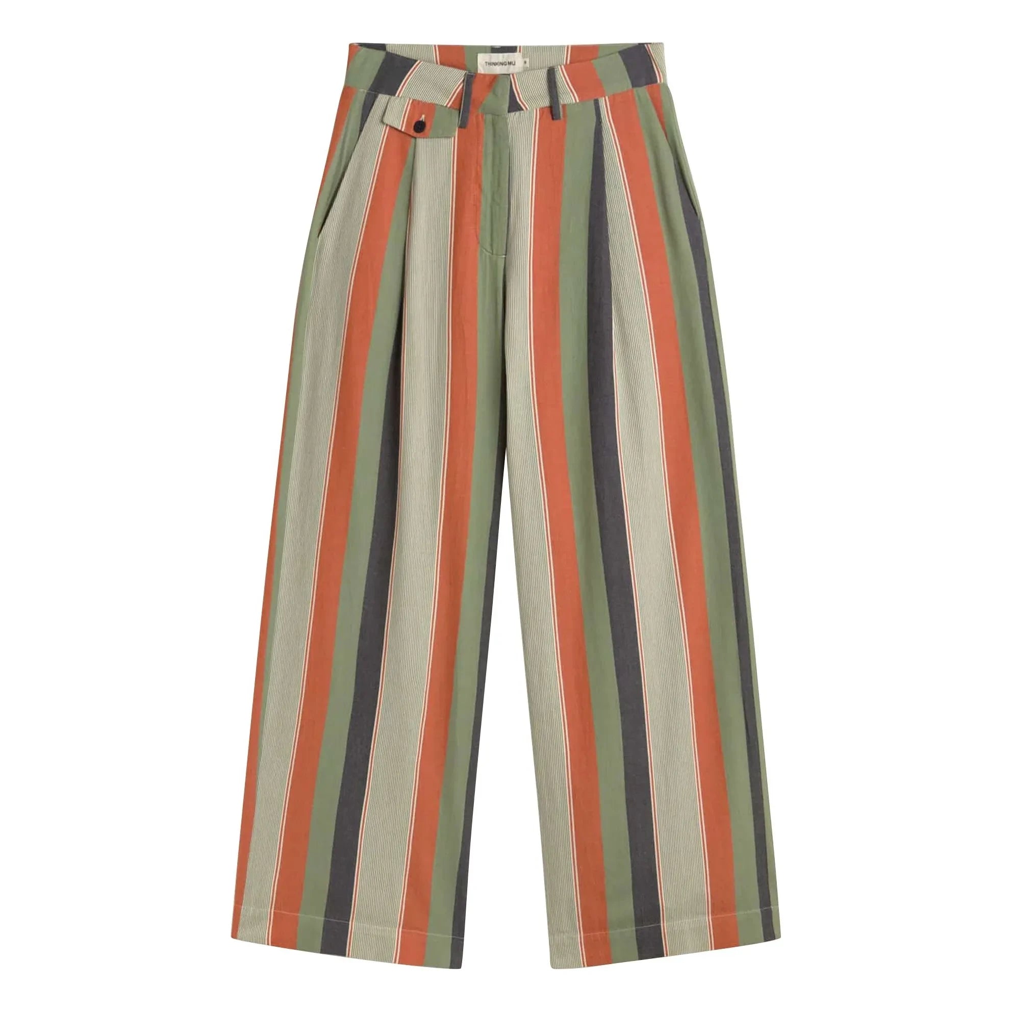 Thinking Mu - Striped Pants Made of Organic Cotton | Orange