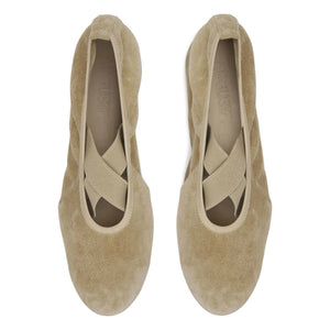 Augusta - Bettina Faux Leather Ballerina | Beige