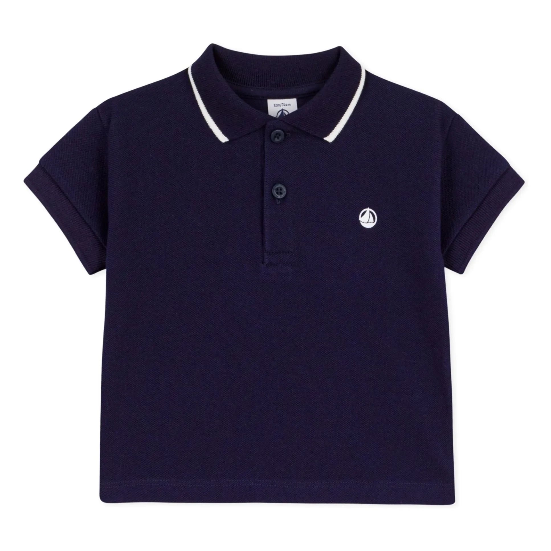 Petit Bateau - Organic Cotton Baby Polo T-Shirt | Night Blue