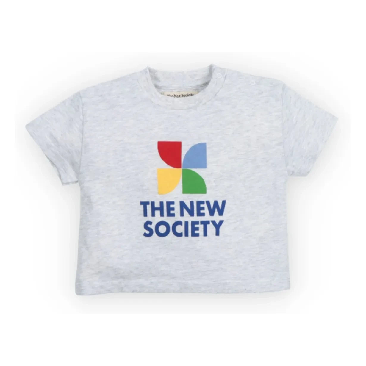 the new society - Baby Logo T-Shirt | Grey Melange