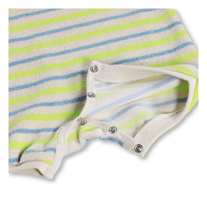 Molo - Striped Fu Organic Cotton Romper Shorts | Ecru