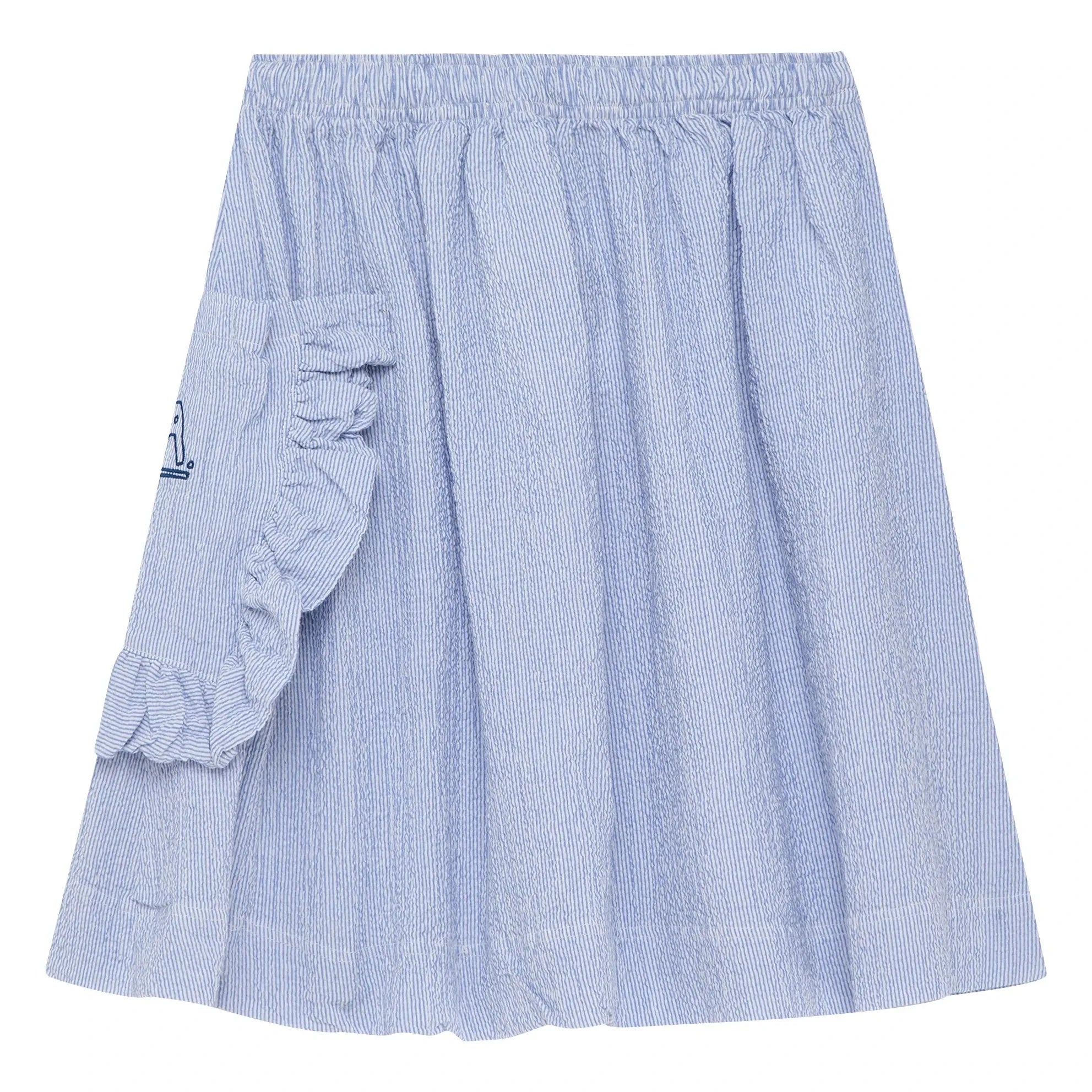 True Artist - No.7 Striped Seersucker Skirt | Blue