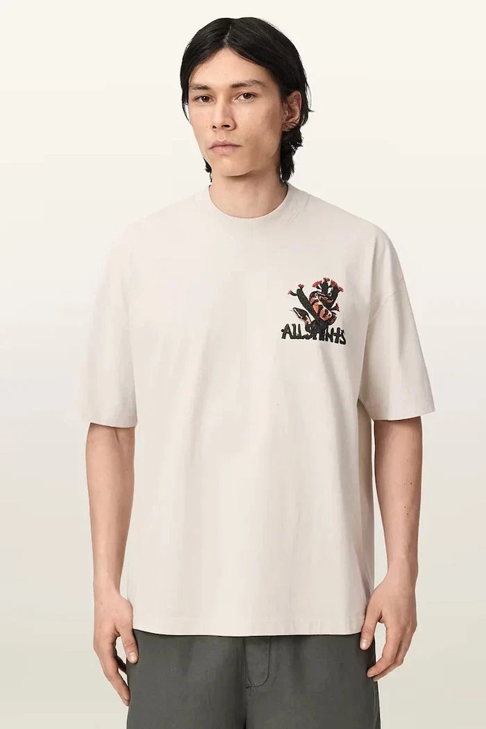 AllSaints Erkek Pamuklu Oversize Tişört CACTI
