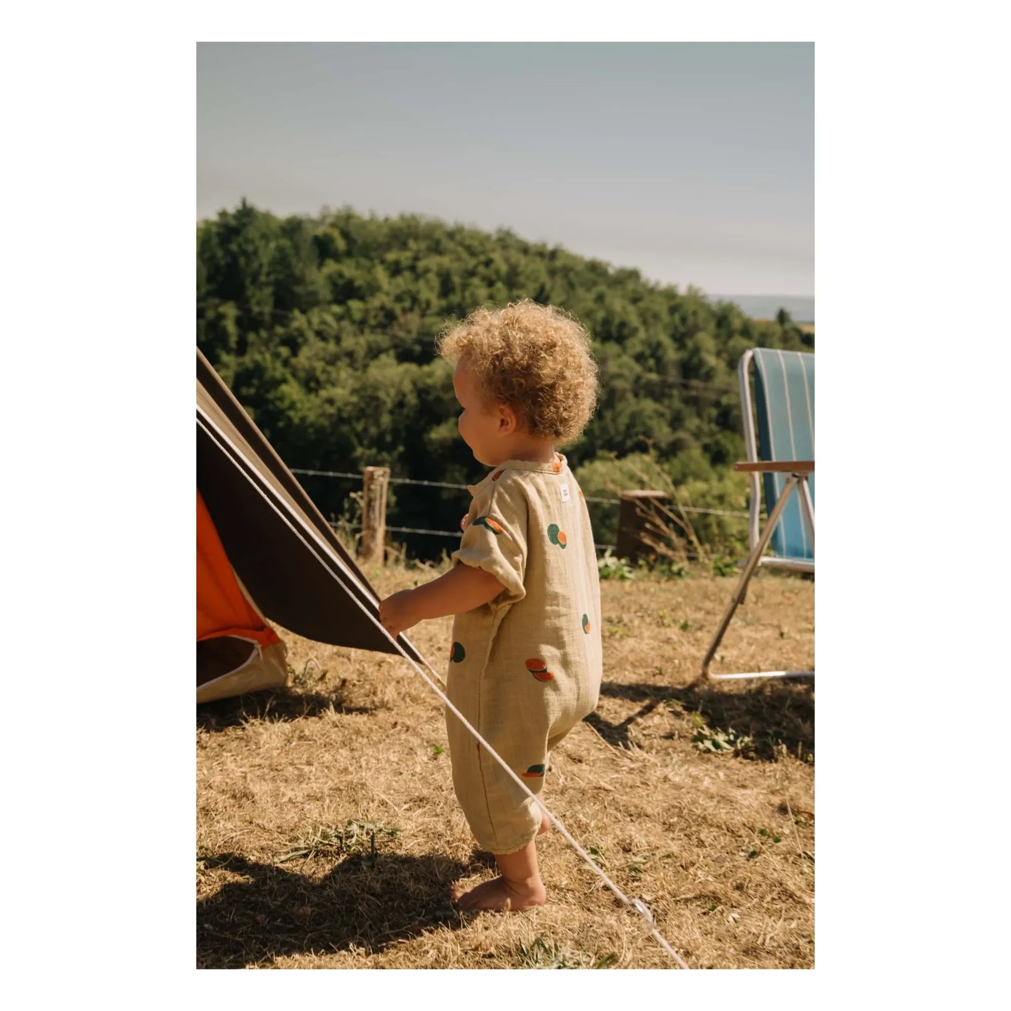 Studio Bohème - Bebecito Romper with Watermelon Organic Cotton | Sage