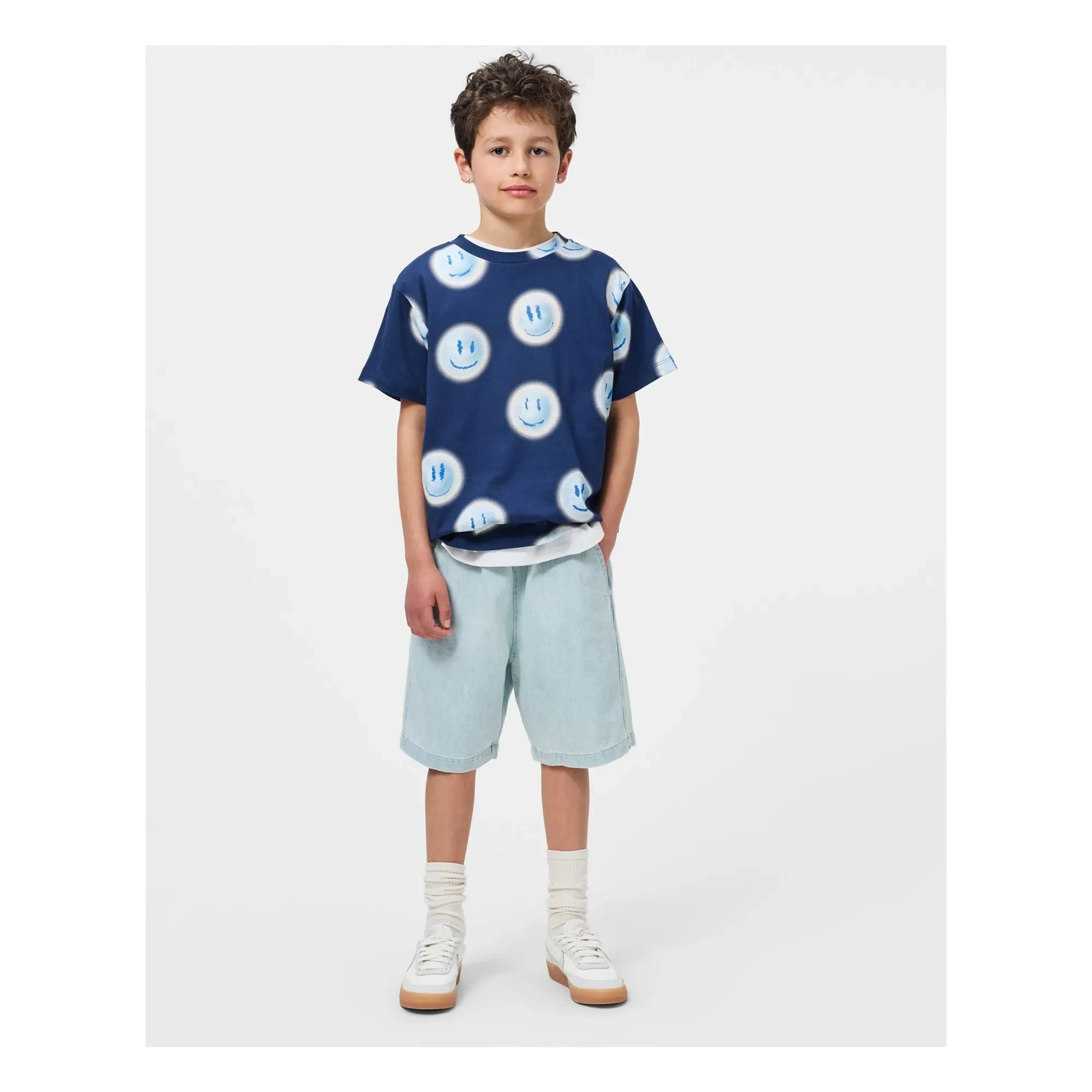 Molo - Riley Smileys Organic Cotton T-Shirt | Navy Blue