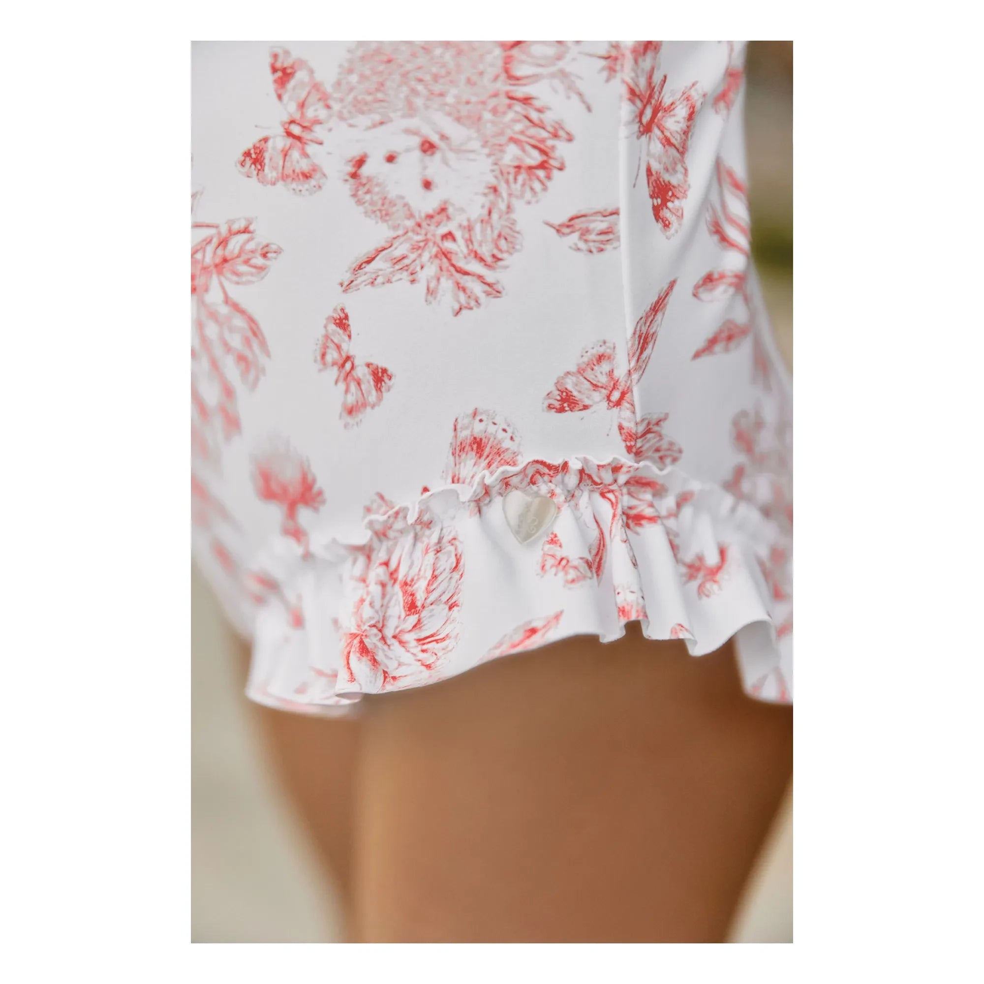 Tartine et Chocolat - Flounced Floral Pattern Swimsuit | White