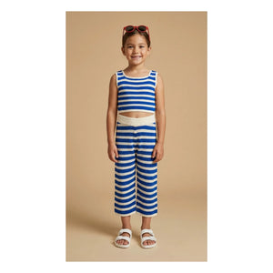 Pepita & Me - Johnny Maille Striped Top and Pants Set | Blue