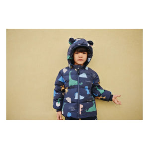 Liewood - Polle Dinosaur Padded Coat Made from Recycled Fibers | Navy