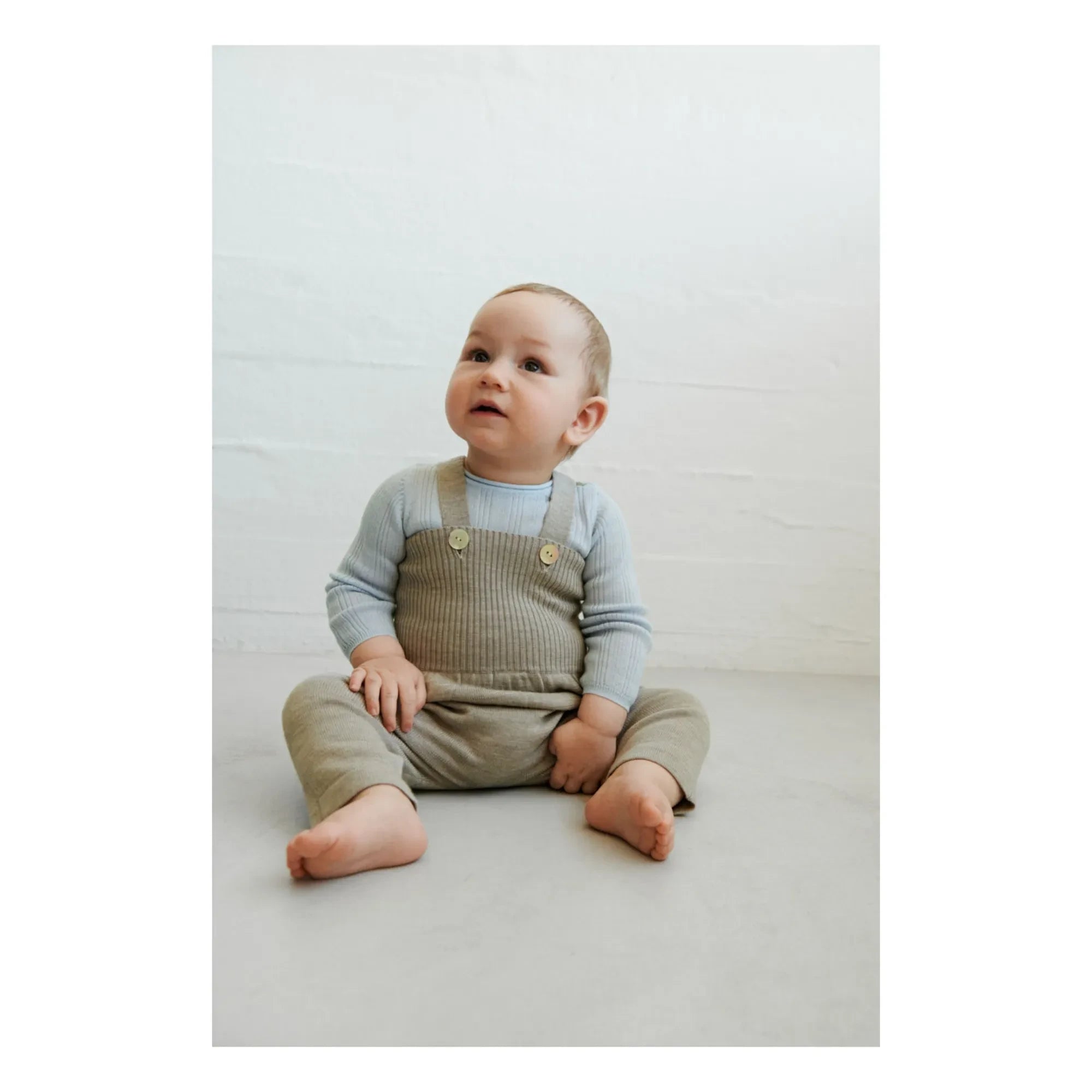 FUB - Merino Wool High-Waisted Overalls | Heather Beige