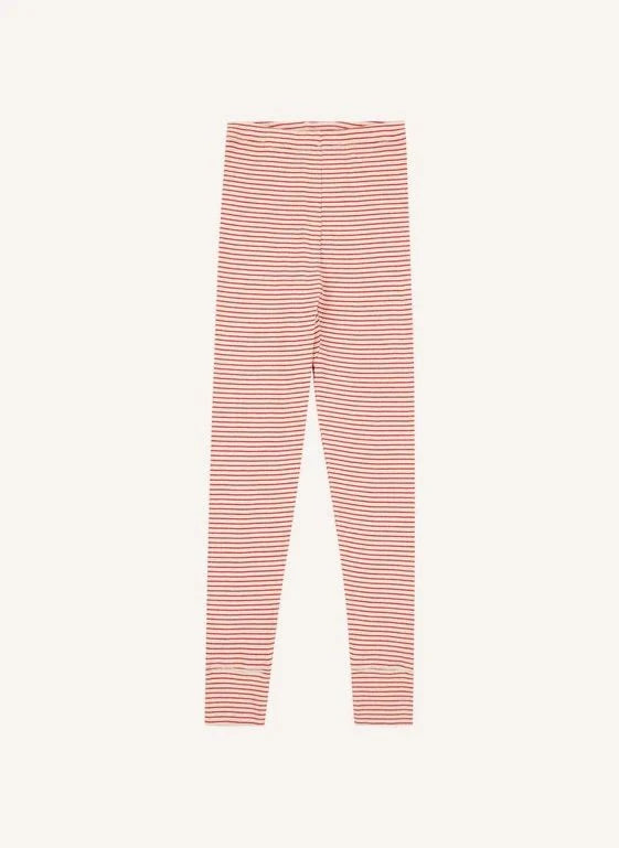 Caramel - Judd Striped Baby Leggings | Red