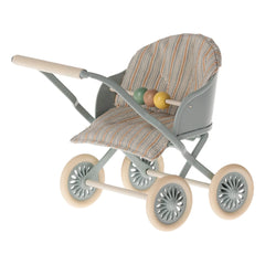Maileg - Baby Stroller | Gray Blue