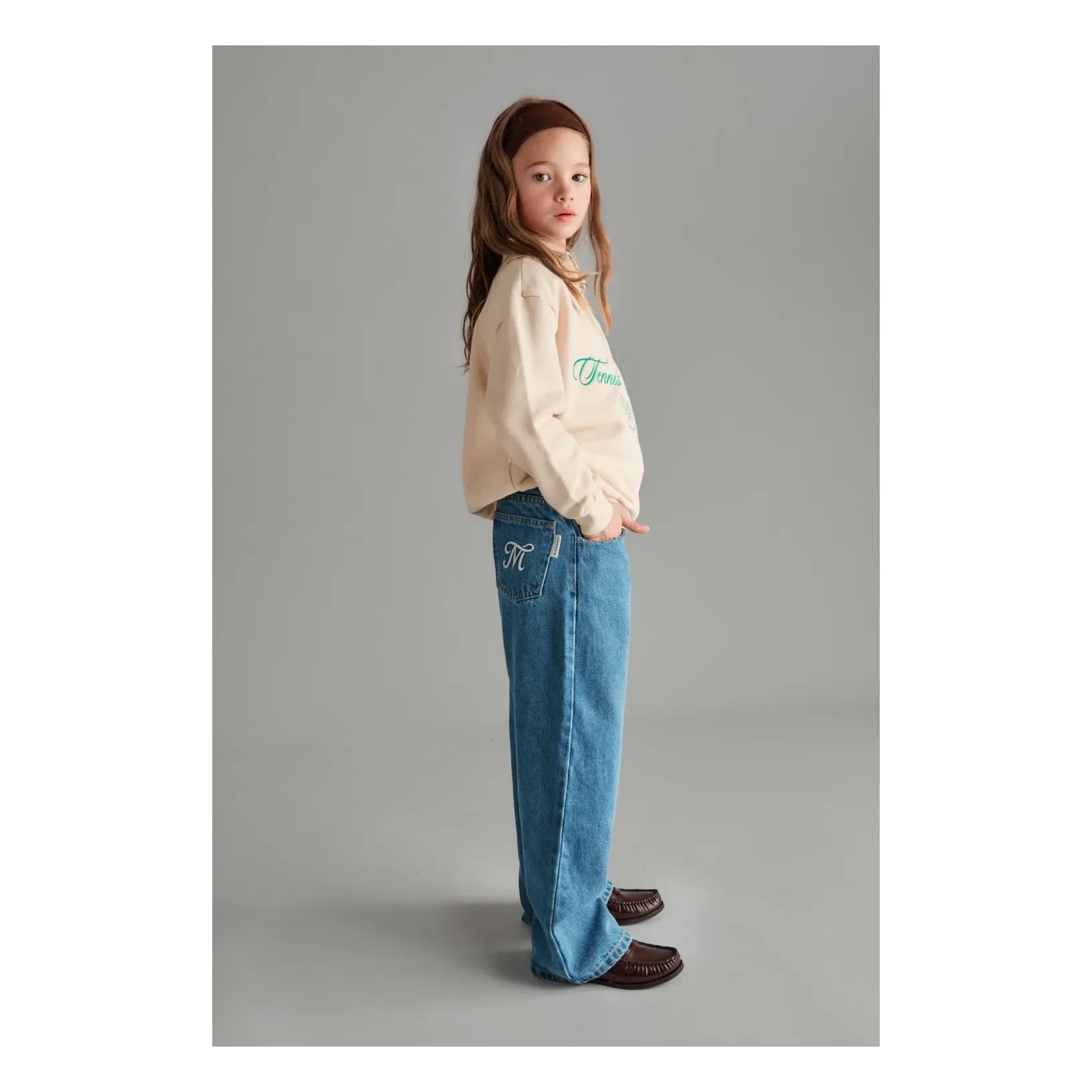 Mipounet - Juliette Organik Pamuk Fermuarlı Sweatshirt | Ecru
