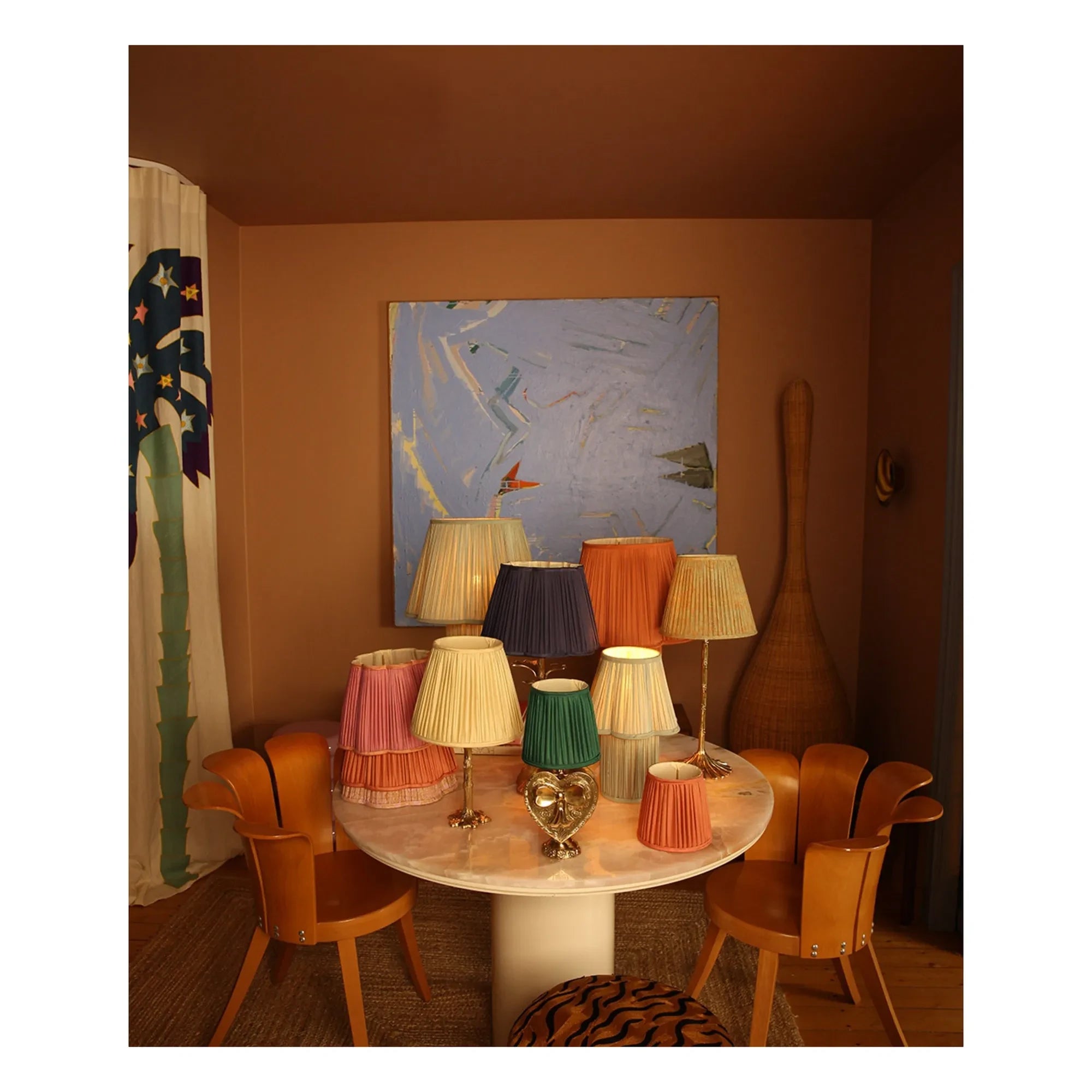 Doing Goods - Diya Silk Lampshade | Midnight Blue