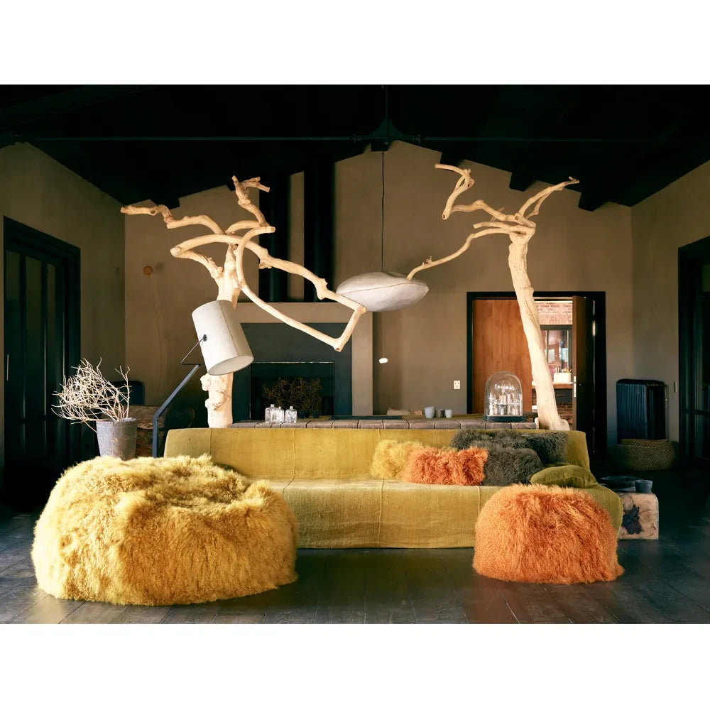 Maison de Vacances - Tibet Goat Leather Base Cushion | Havana