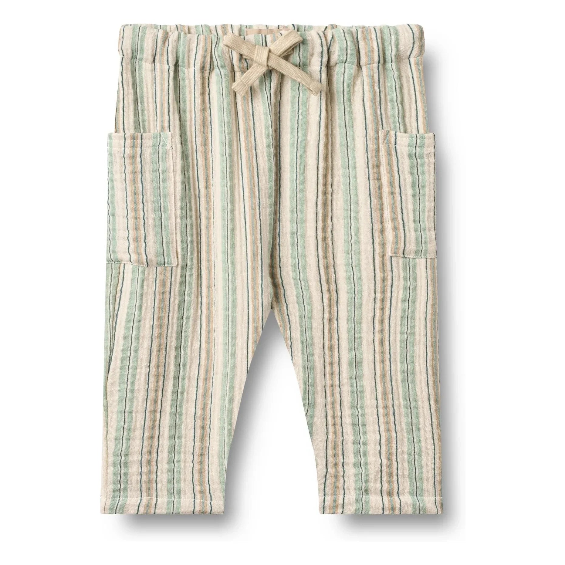 Wheat - Arne Striped Organic Cotton Pants | Light green