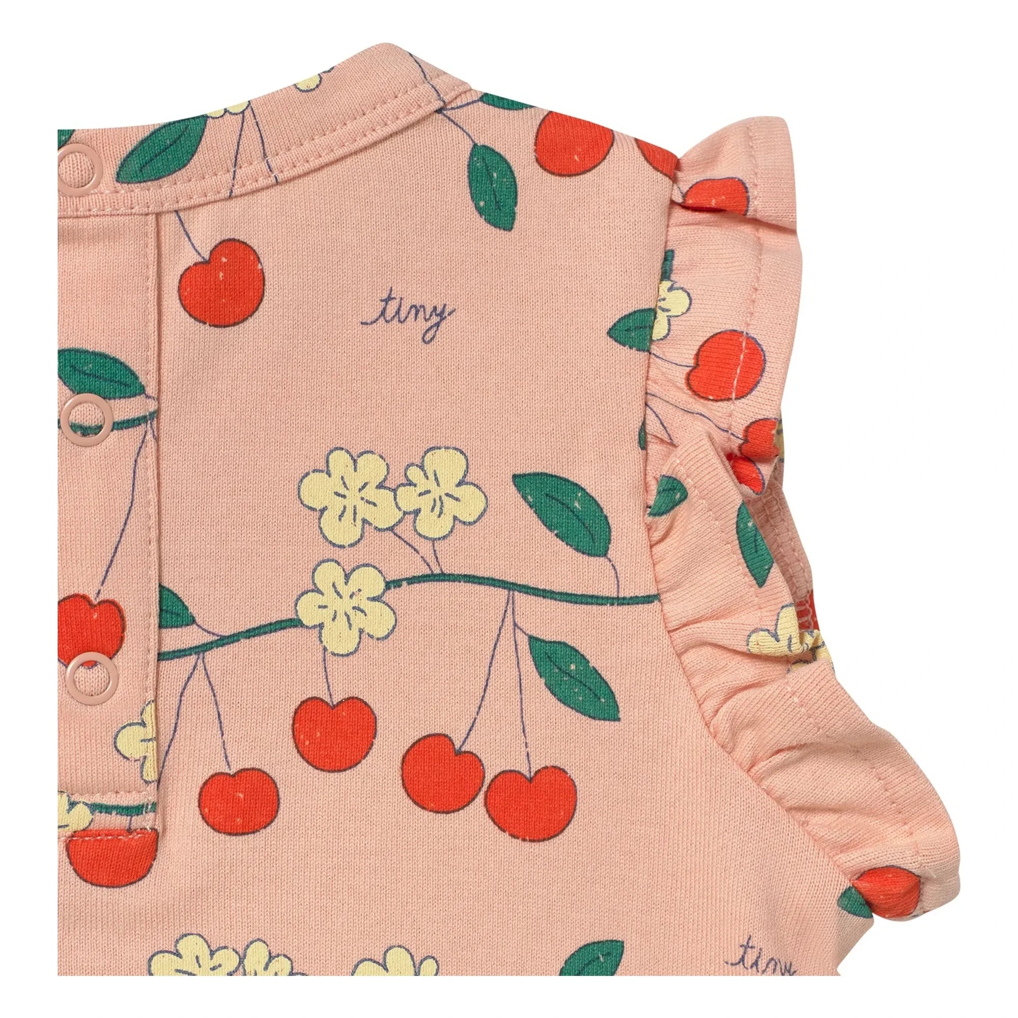 Tinycottons - Cherry ruffle T-shirt Organic cotton | Pink