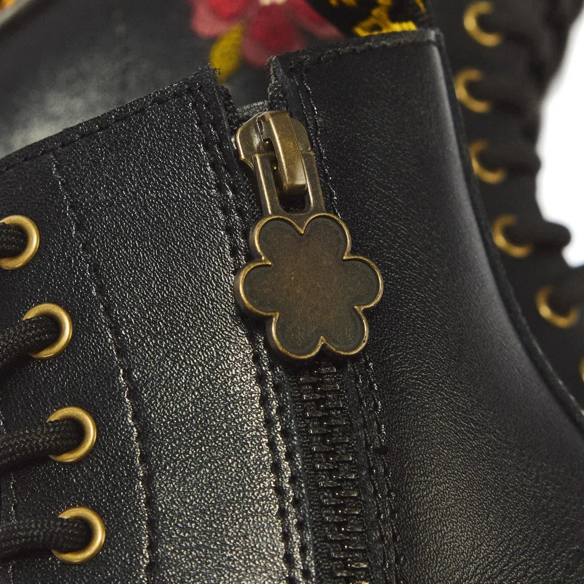 Dr Martens - 1460 J Bağcıklı Çiçekli Botlar | Siyah