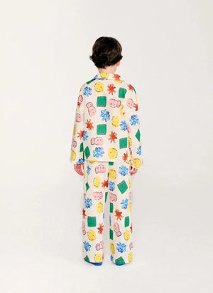 Bobo Choses - Organic Cotton Embroidered Shirt and Pants Set | Ecru