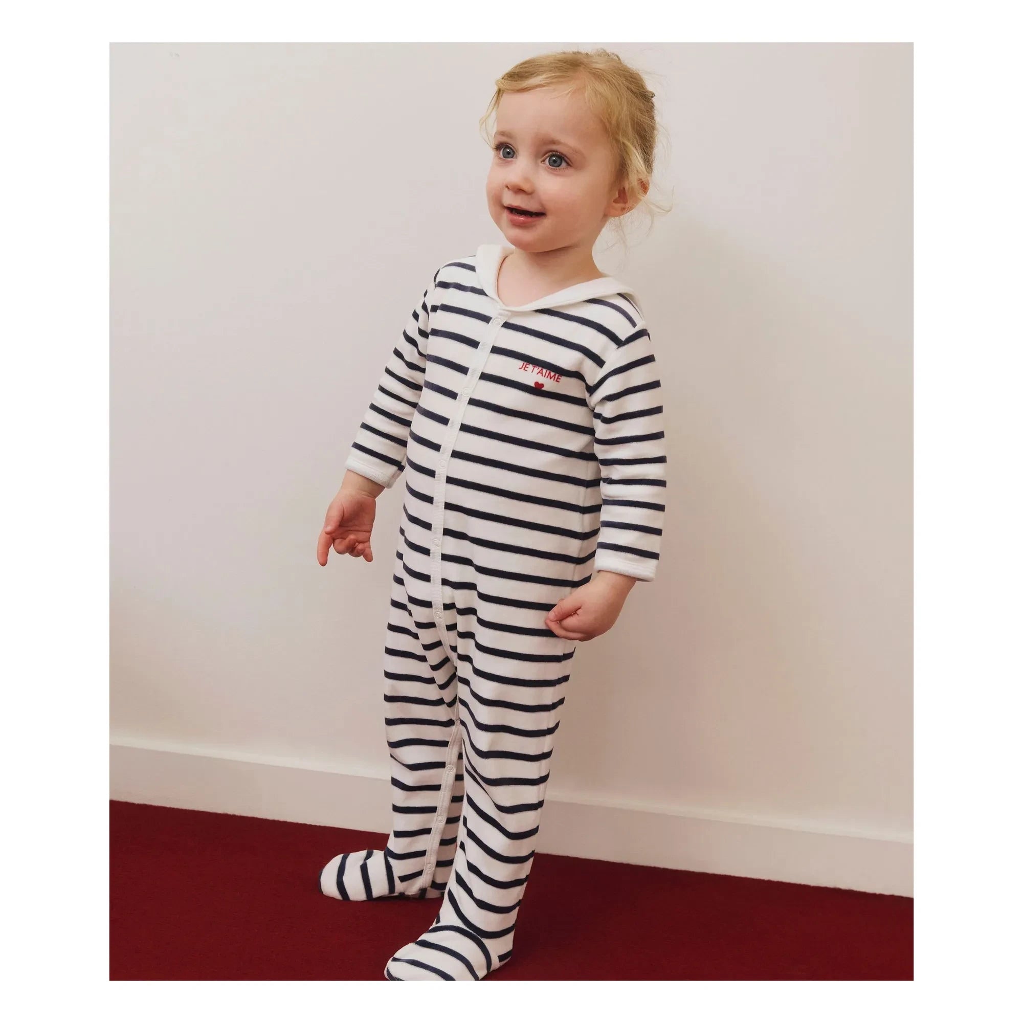 Petit Bateau - Organic Cotton Striped Pajama Set | White