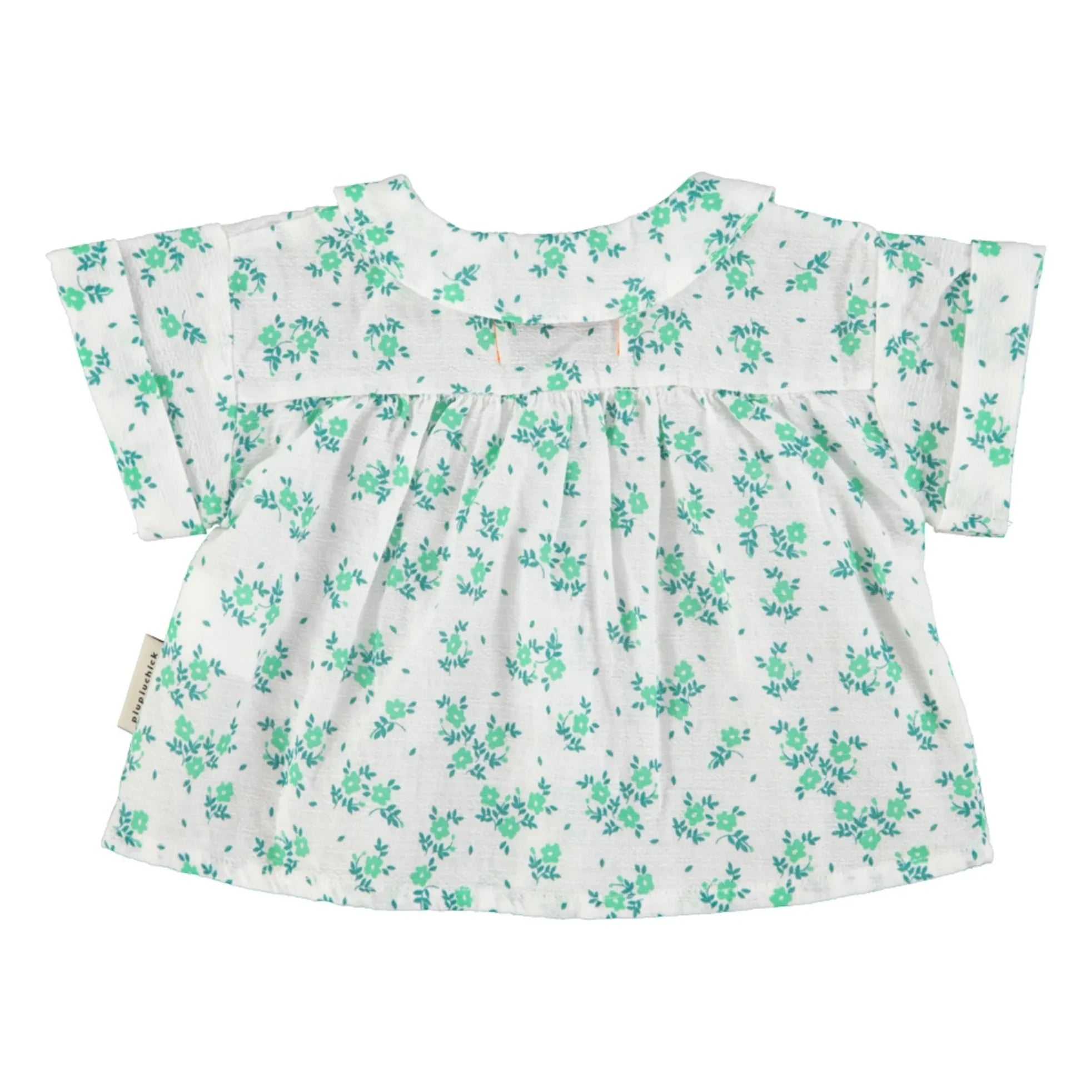 Piupiuchick - Organic Cotton Flower Pattern Shirt | White