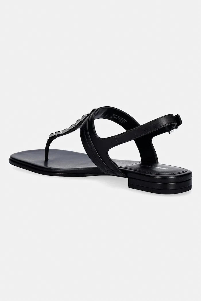 MICHAEL Michael Kors kadın düz tabanlı deri Marcia Thong Sandal