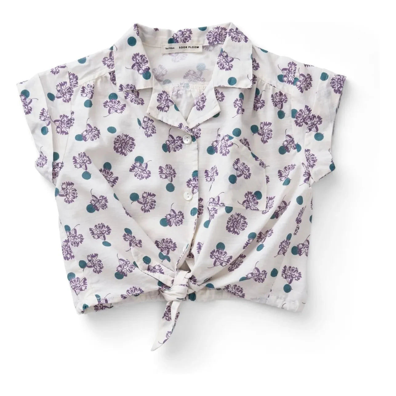 Soor Ploom - Loli Flowers Organic Cotton Blouse | White