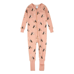 Petit Lem - Toucan Reversible Organic Cotton Pajamas | Pink