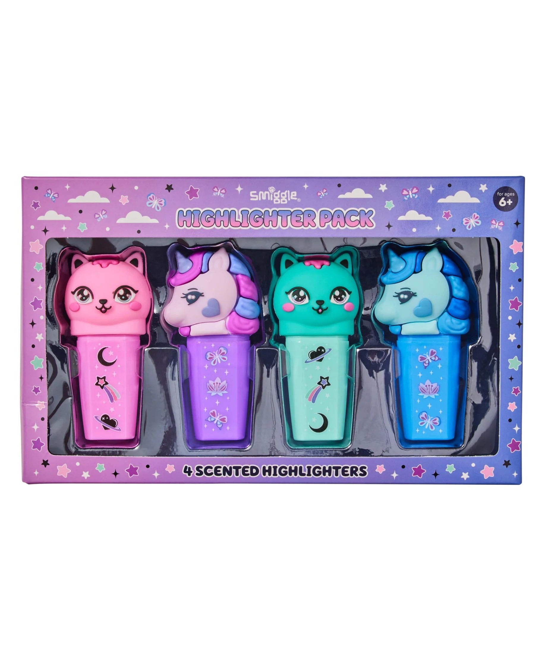 Smiggle - Away Fosforlu Highlighter Kalem Paketi X4-Dinossi