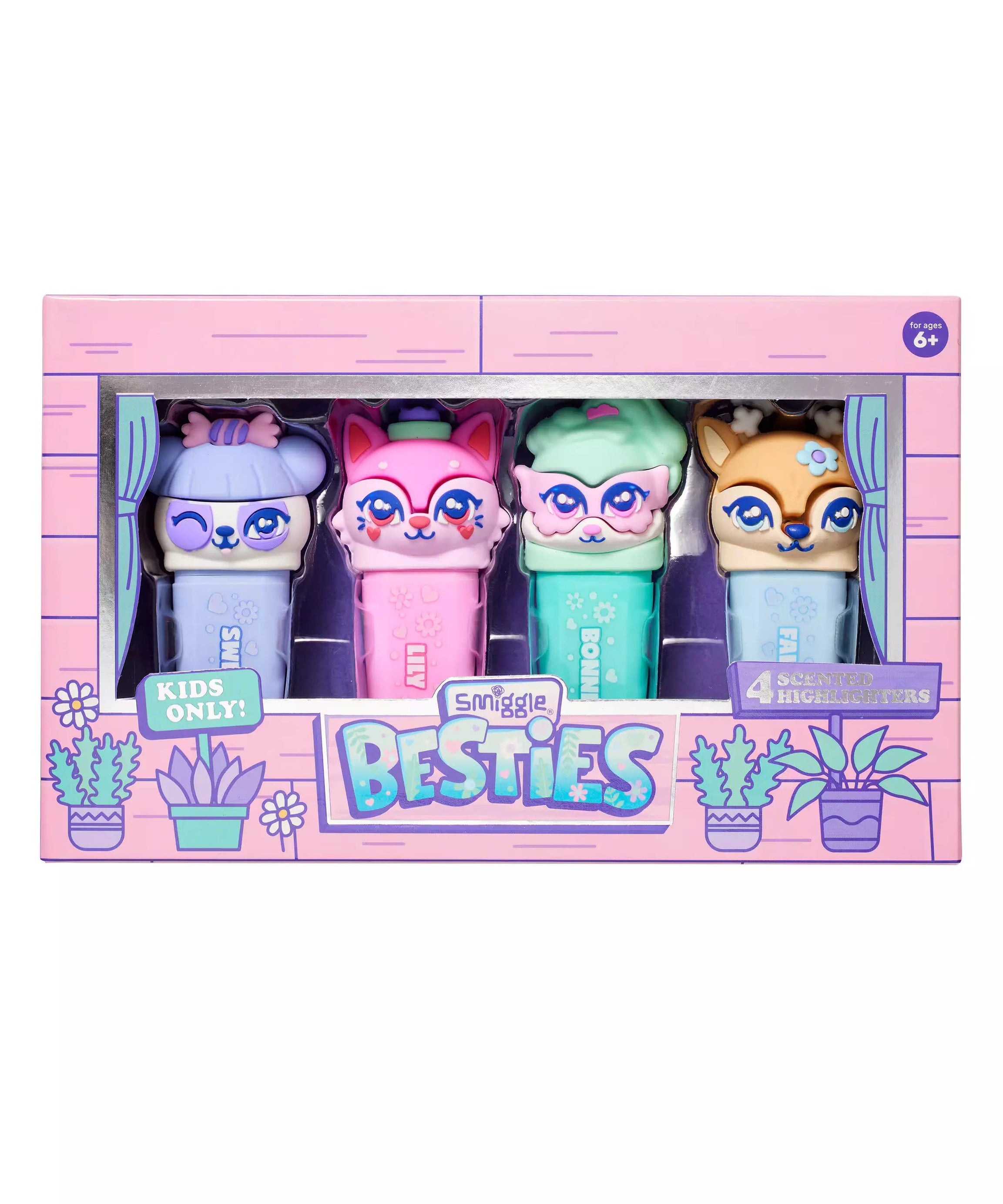 Smiggle - Besties Fosforlu Highlighter Kalem Paketi X4-Dinossi