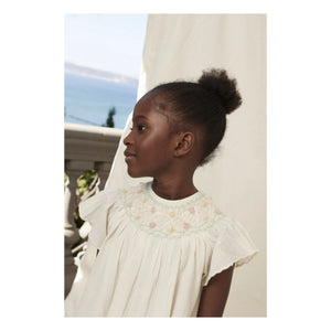 Bebe Organic - Luna Floral Gathered Dress | Ecru