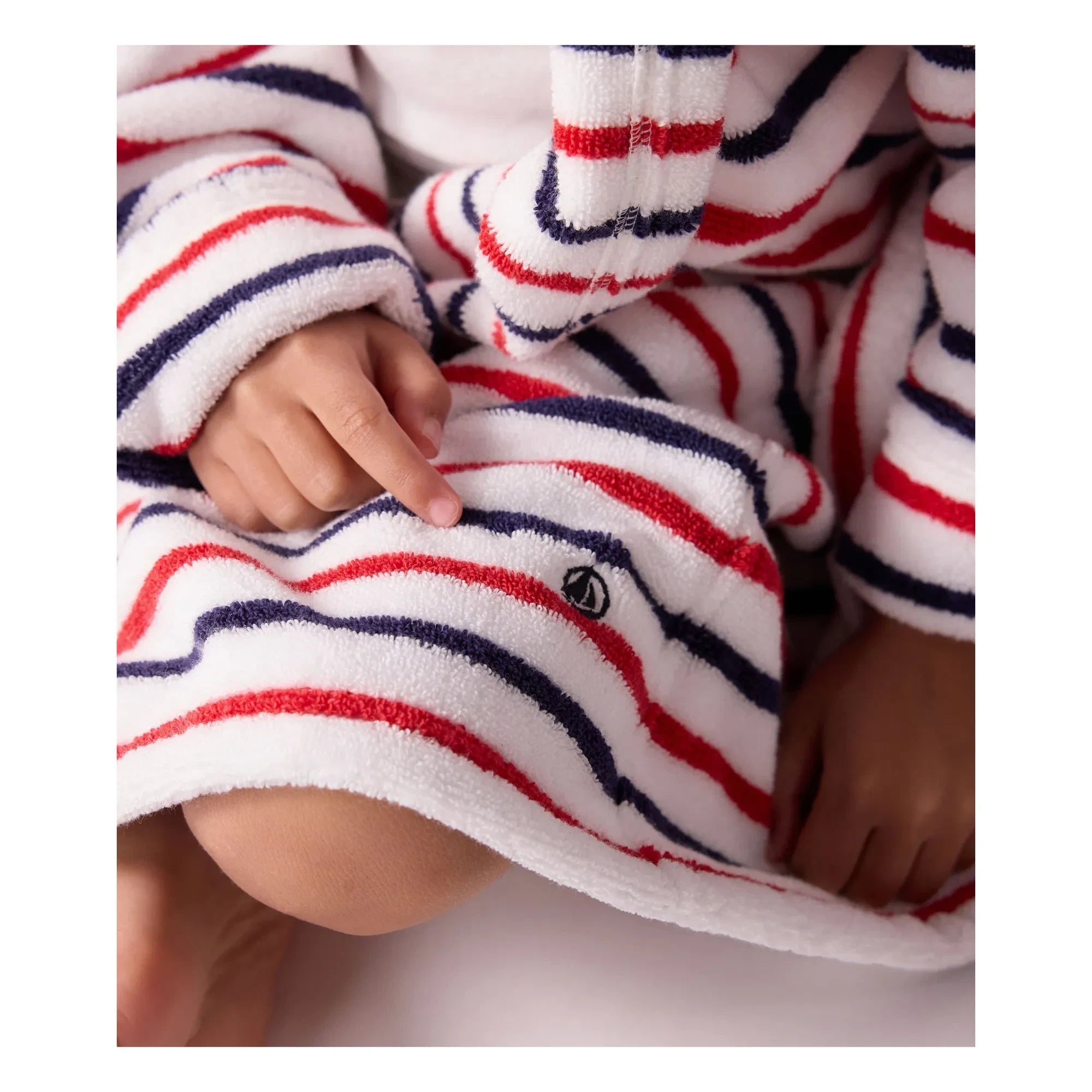 Petit Bateau - Striped Bathrobe | White