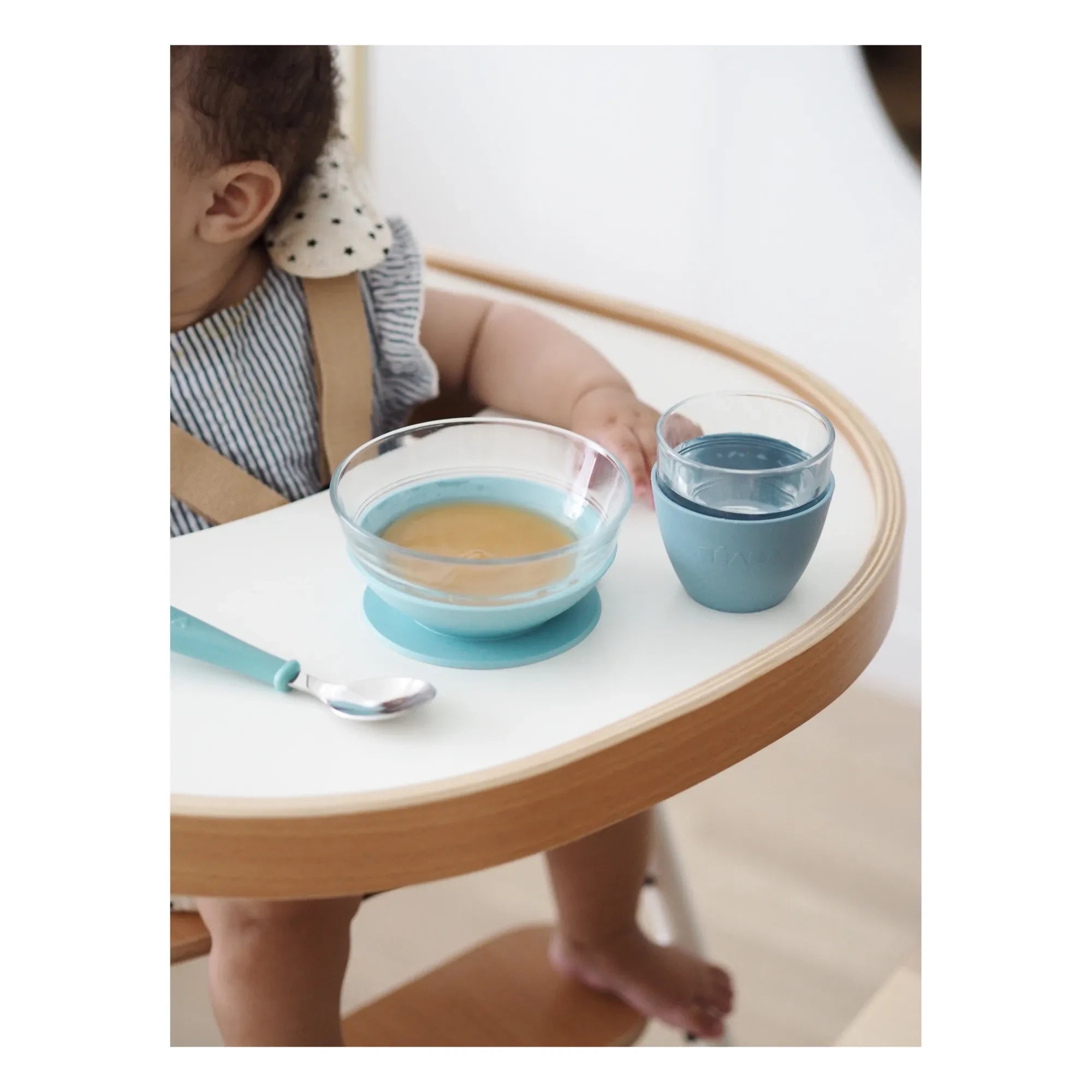 Béaba - 3-Piece Glass Dinner Set | Blue