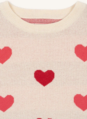 Konges Sløjd - Toz Pembe Dress Sweater Lapis Hearts Organik Pamuk