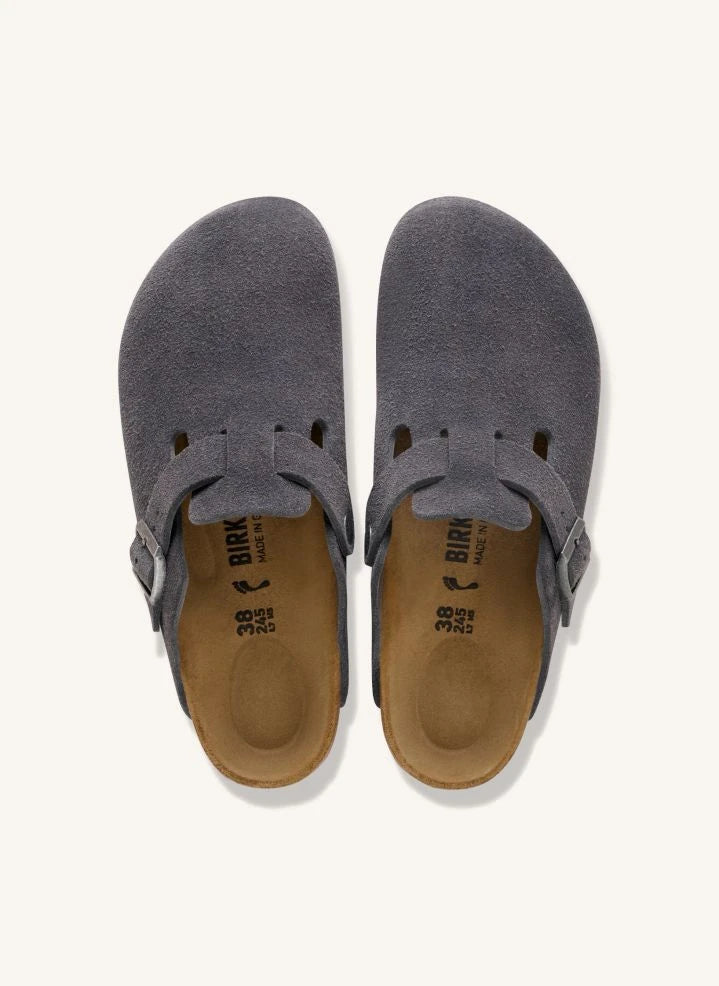 BIRKENSTOCK - Boston Süet Terlikler | Koyu gri
