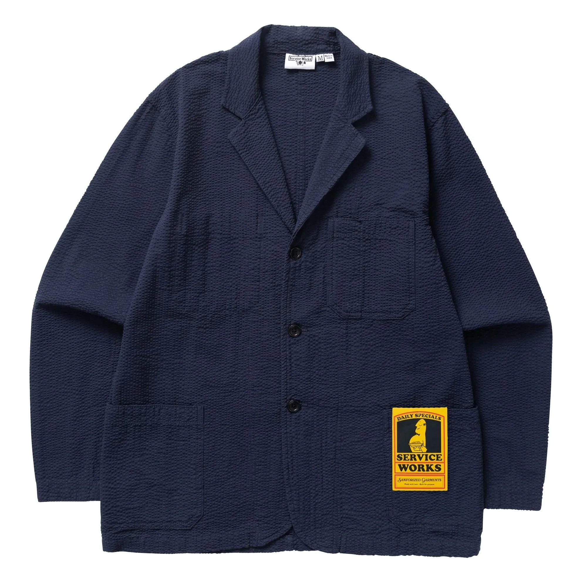 Service Works - Seersucker Server Jacket | Navy Blue