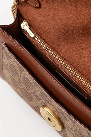 Coach Tabby Chain Clutch In Signature Canvas Deri Çanta