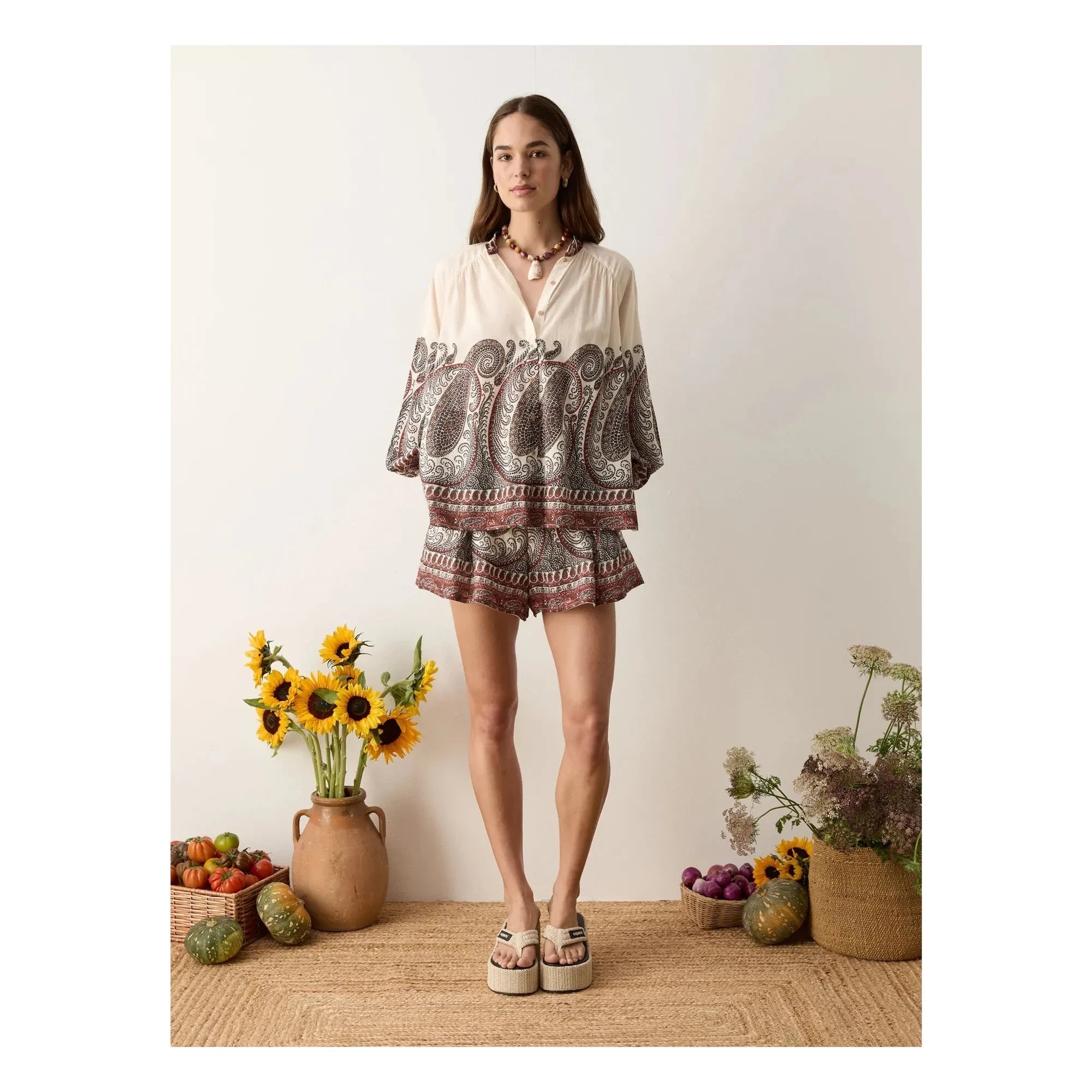 Boteh - Cassia Linen Shorts | Grey Brown