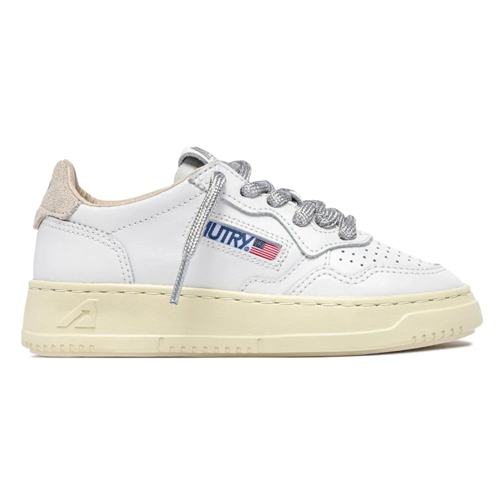 Autry - Baskets Kids Medalist Low Leather & Suede | White