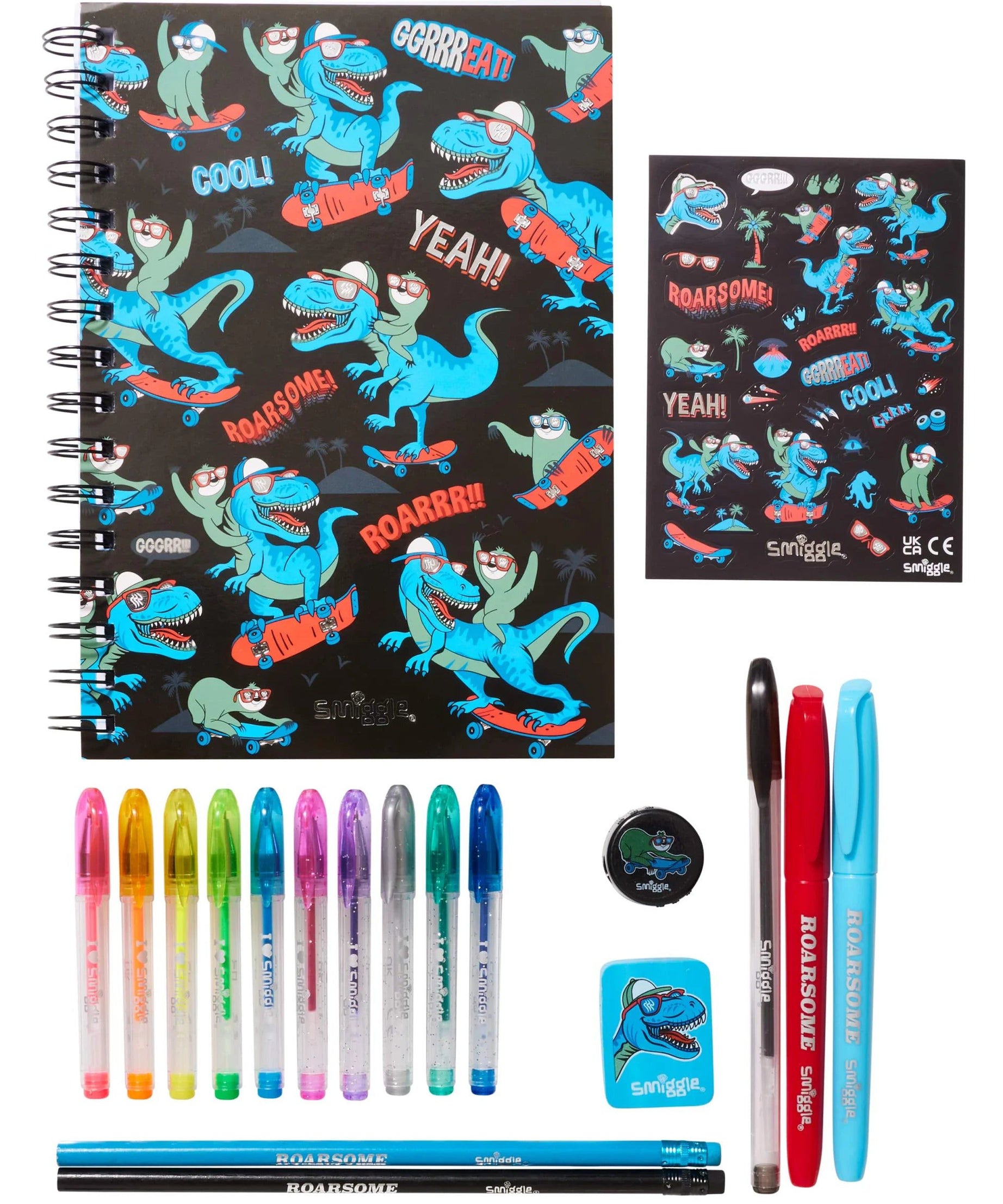 Smiggle - Kokulu A5 Defter ve Kırtasiye Seti-Dinossi