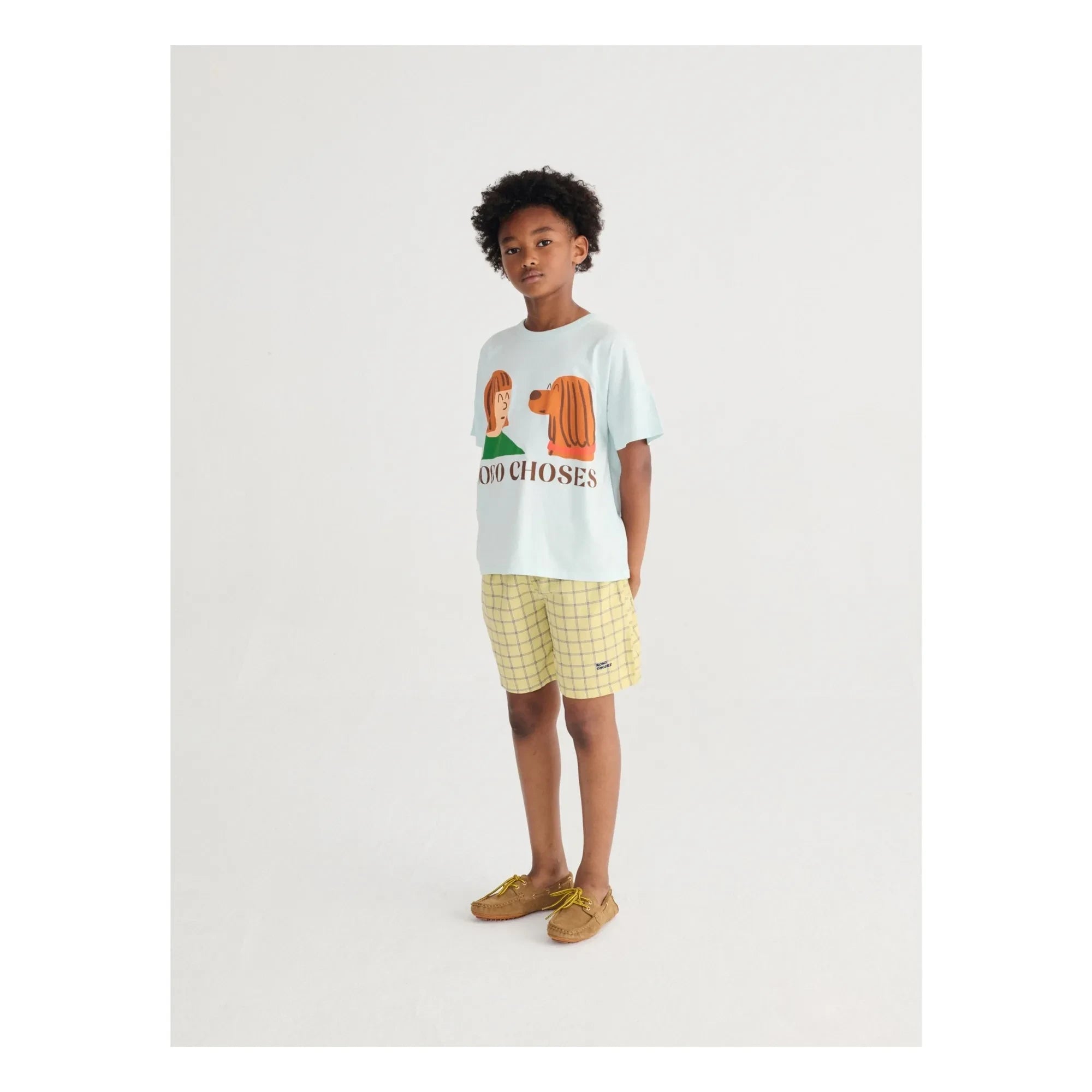 Bobo Choses - Organic Cotton Checked Shorts | Yellow