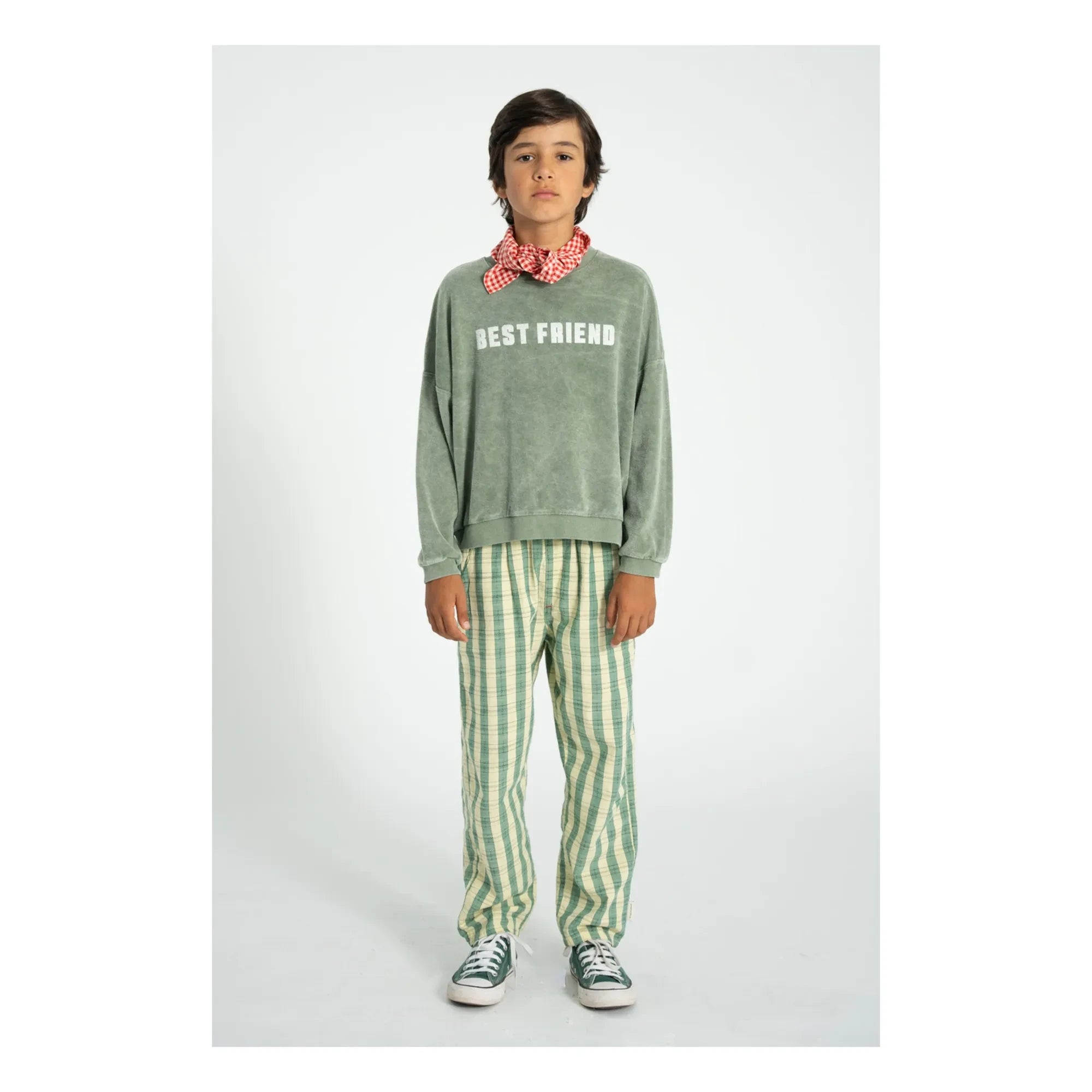 Piupiuchick - Best Friend Organic Cotton Towel Sweatshirt | Dark Green