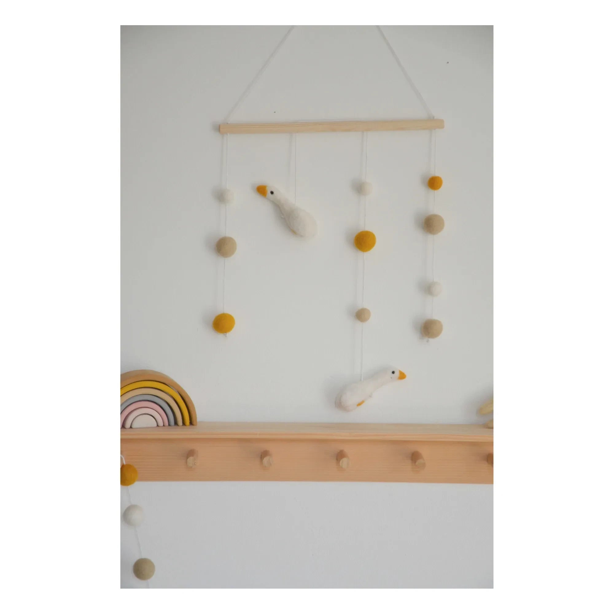 Calm - Goose Wall Mobile | White
