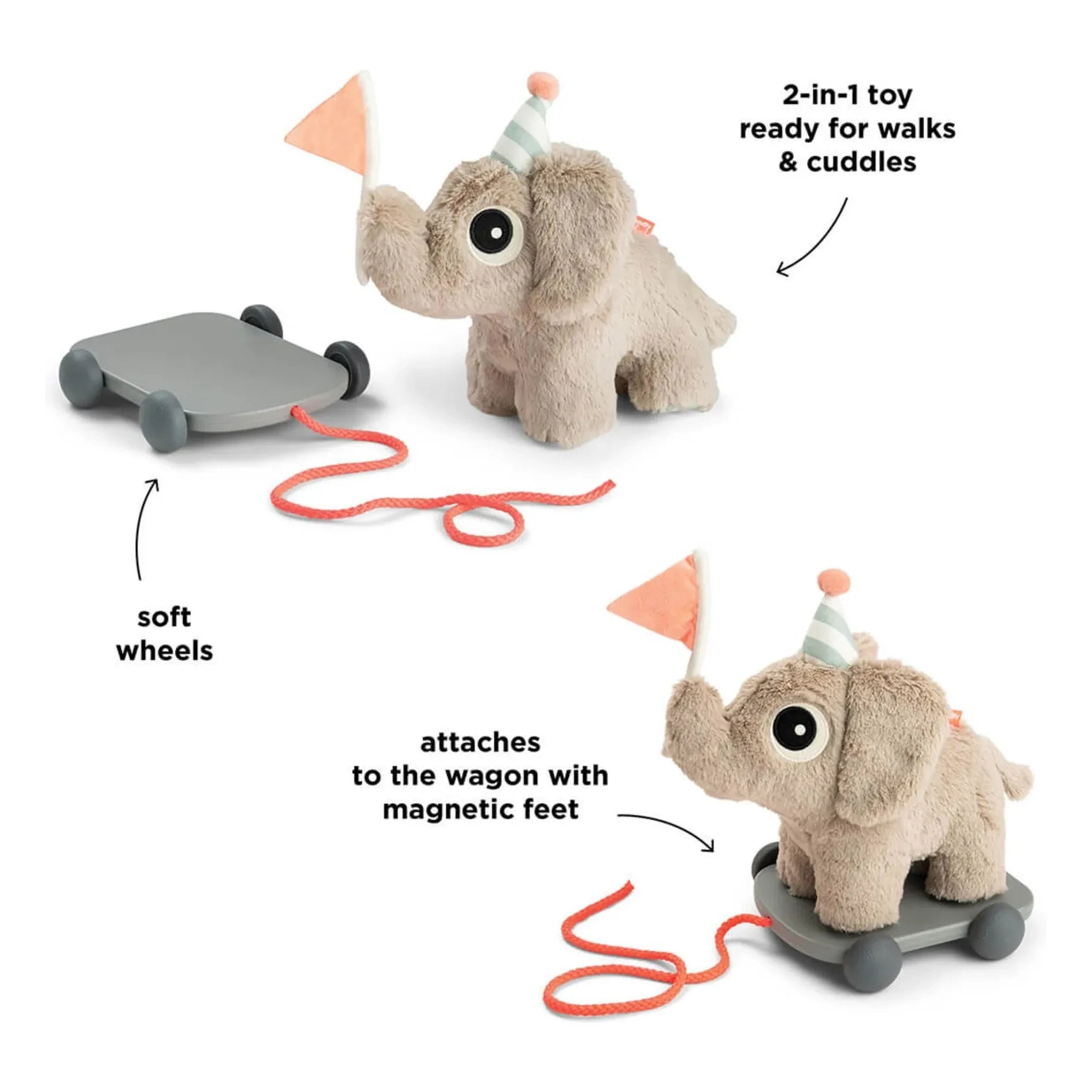 Done by Deer - Elphee Pull Toy | Sand