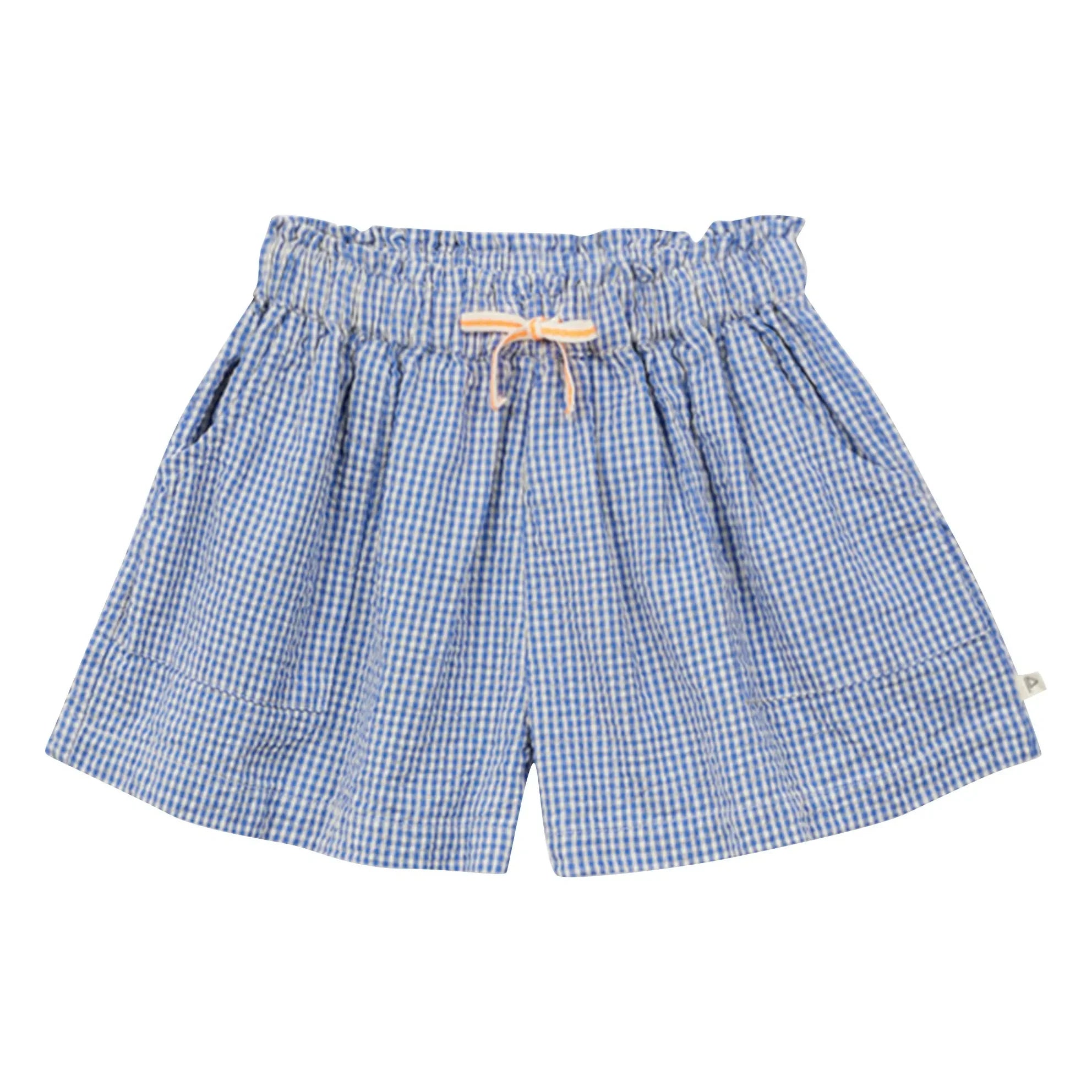 Arsène et Les Pipelettes - Vichy Seersucker Shorts | Azure Blue