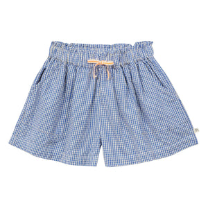 Arsène et Les Pipelettes - Vichy Seersucker Shorts | Azure Blue